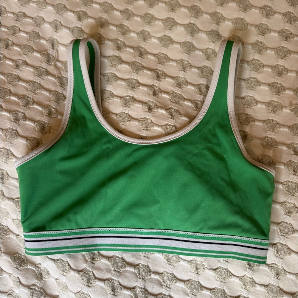 SOLID & STRIPED Green Sports Bra